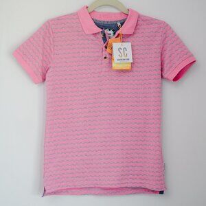 Sovereign Code Boys Pink Pattern Polo Shirt Size M (10–12) NWT